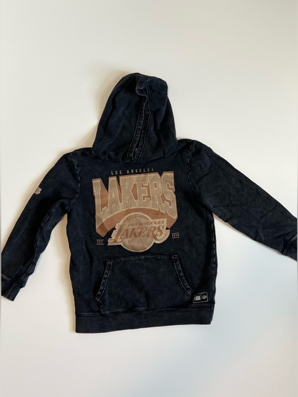 NBA Los Angeles Lakers Black Hoodie with Gold Logo Size 7